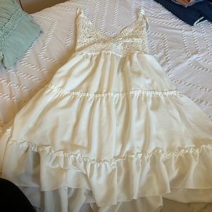 White dress tie back